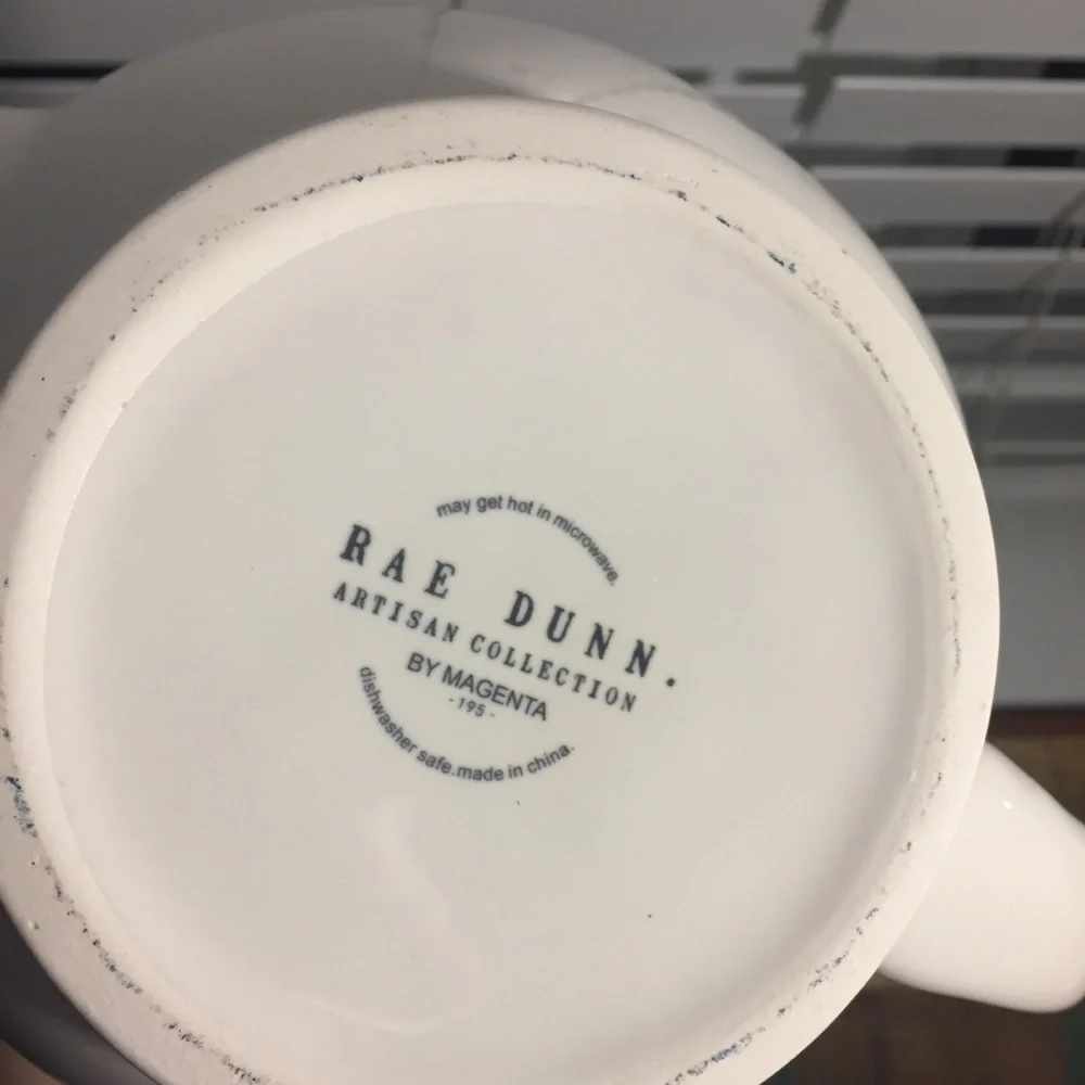 Rae Dunn TEA Teapot white black NWT